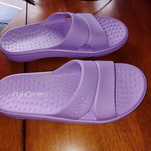 Ryka Womens Rezorb Lite Slide Purple Sandle Shoe Slides Sz 8